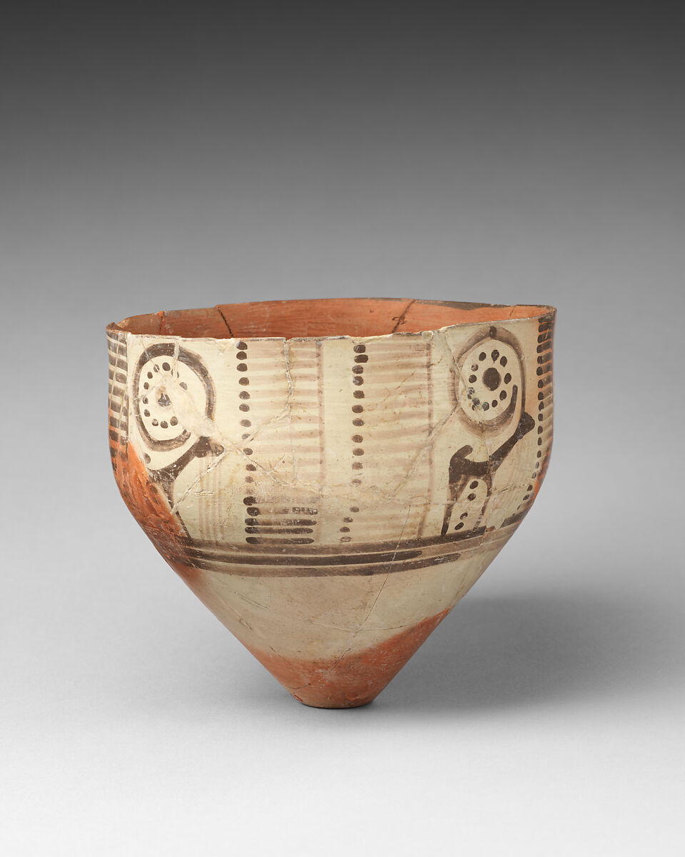 Cup decorated with ibexes, Ceramic, paint, Iran