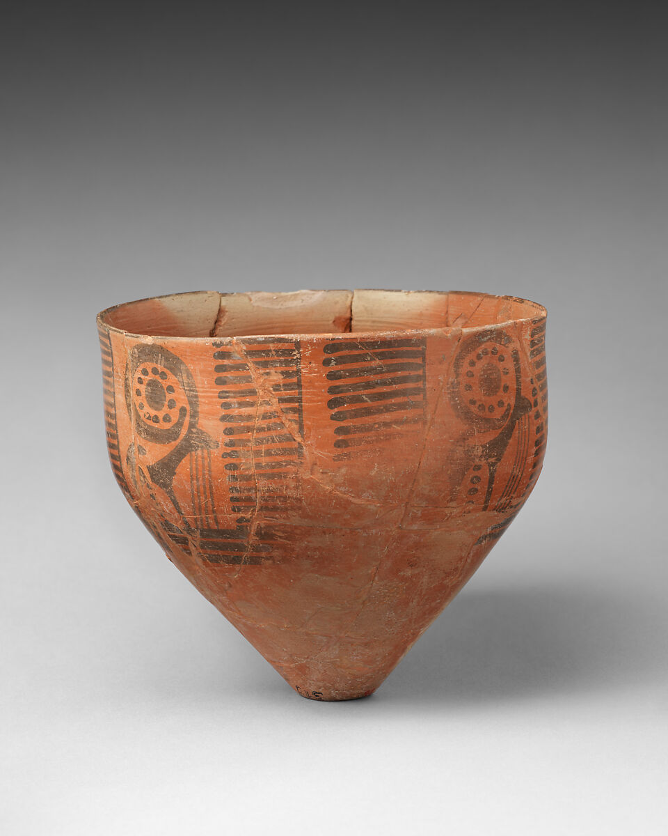 Cup decorated with ibexes, Ceramic, paint, Iran