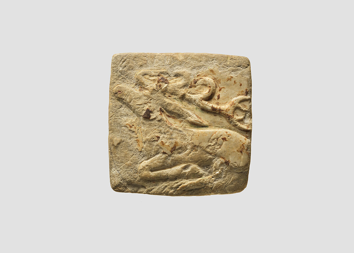 Plaque with deer, Stone 