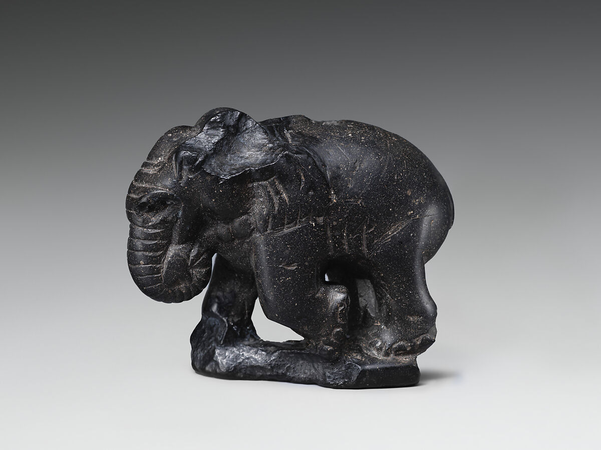 Figure of an elephant, possibly a chessman, Dolomite (Ferroan-Dolomite), Sasanian