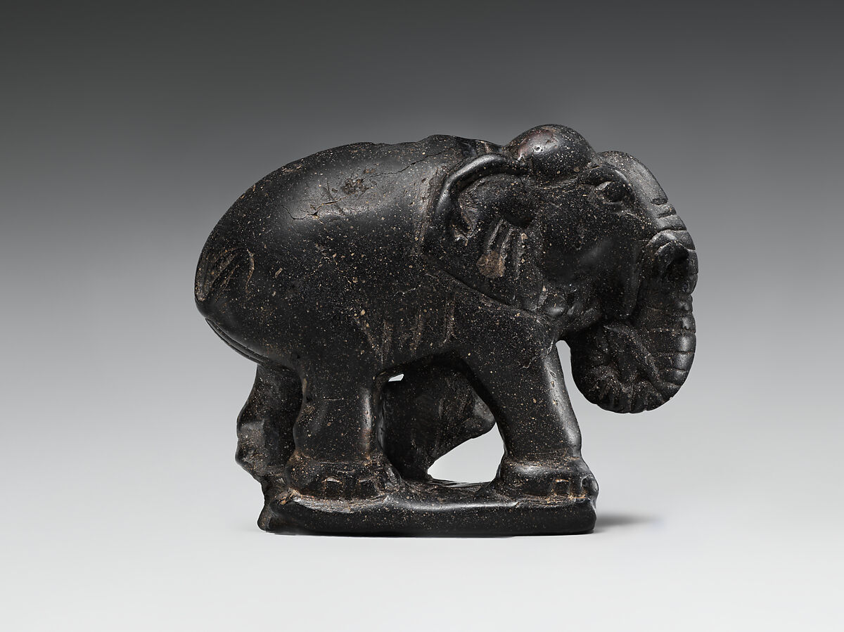 Figure of an elephant, possibly a chessman, Dolomite (Ferroan-Dolomite), Sasanian