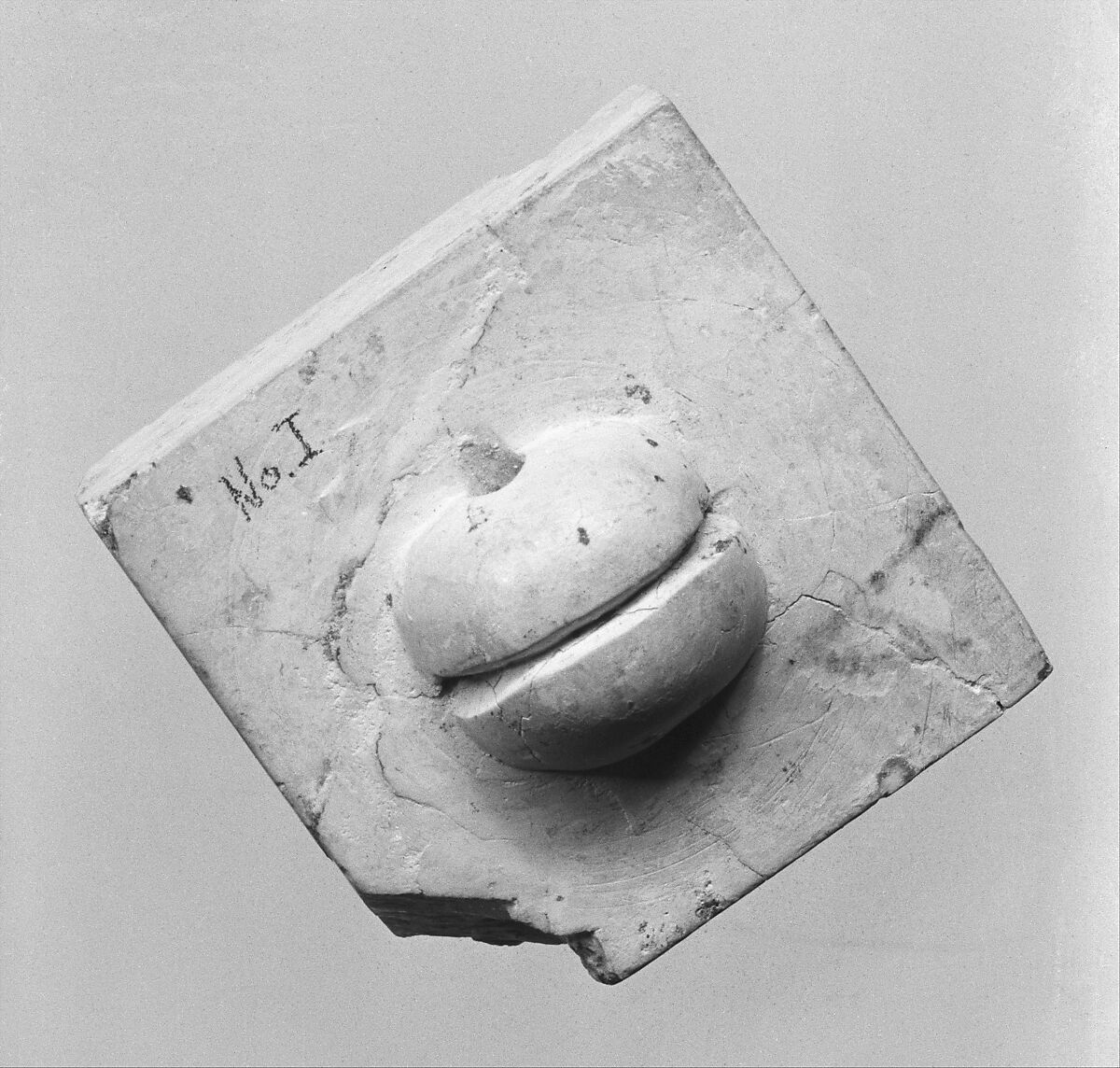 Stamp seal and modern impression: unicorn and incense burner (?), Burnt steatite, Indus