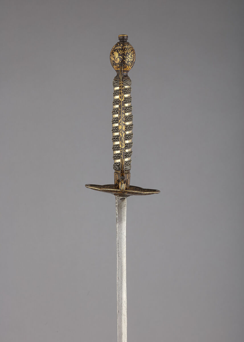 Smallsword, Steel, gold, silver, hilt, possibly India; blade, possibly European