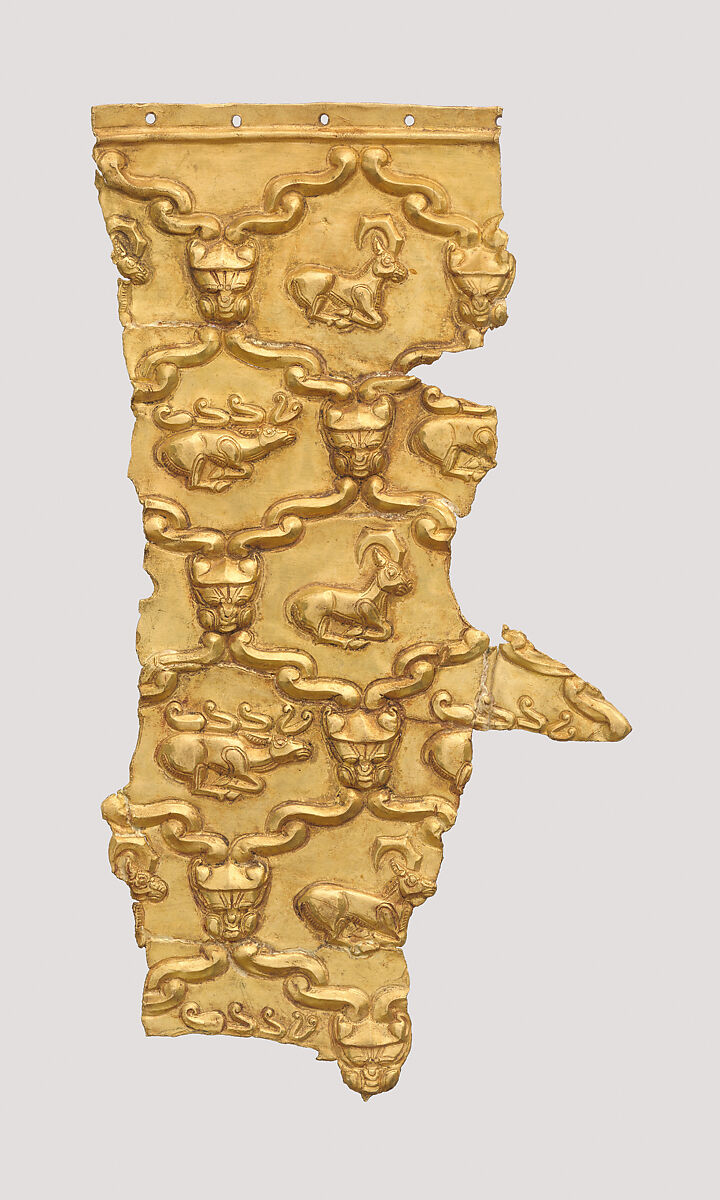 Fragment, probably of a belt, Gold, Iran