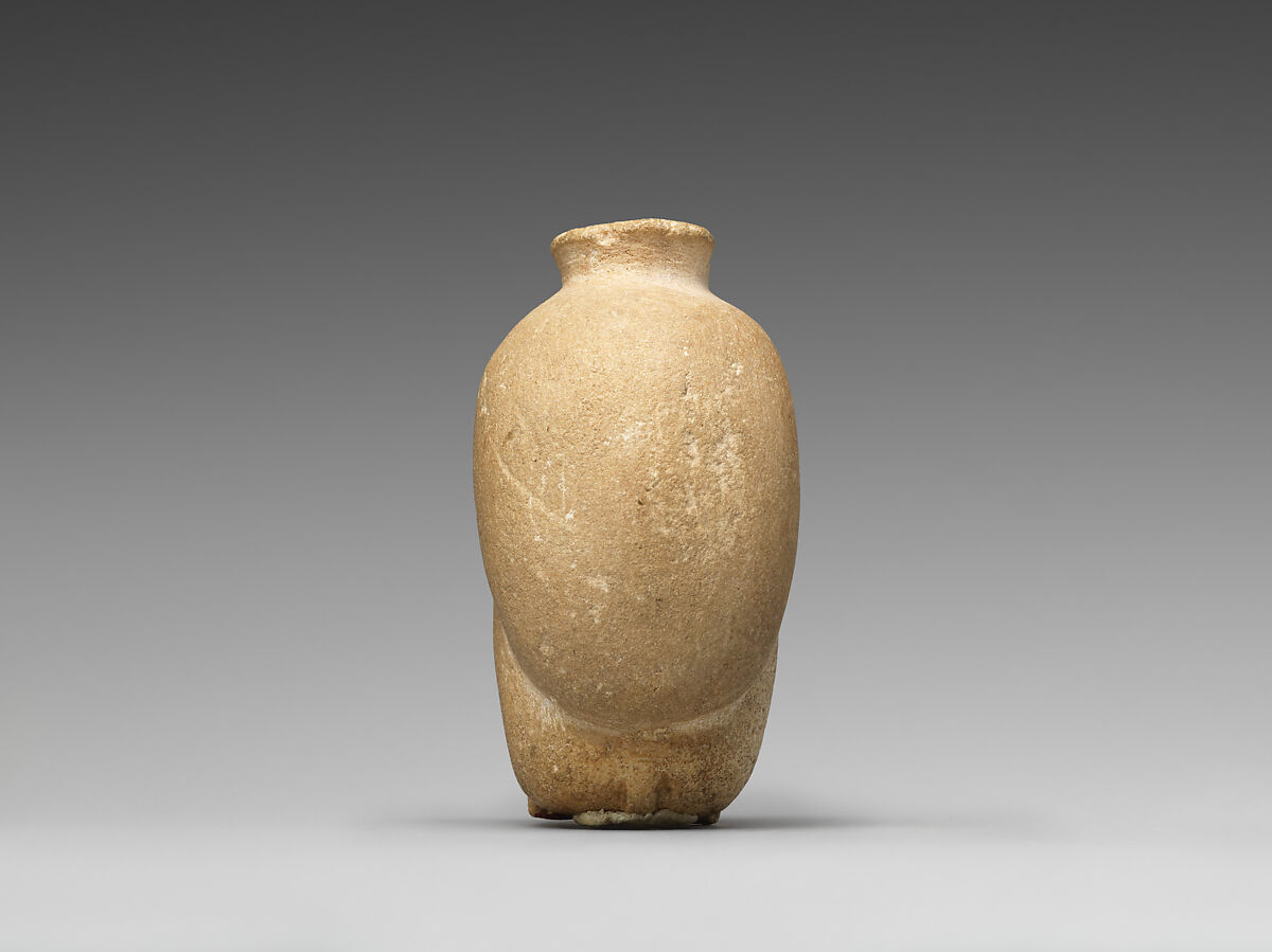 Jar with bear figurine, Gypsum alabaster, Proto-Elamite