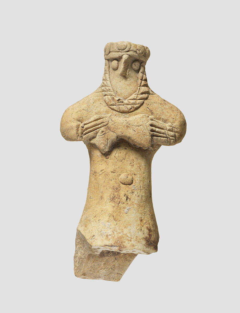 Standing male holding a lamb, Ceramic, Isin-Larsa 