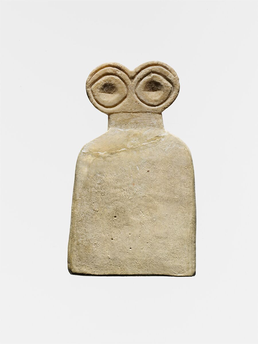 Eye idol, Gypsum alabaster 