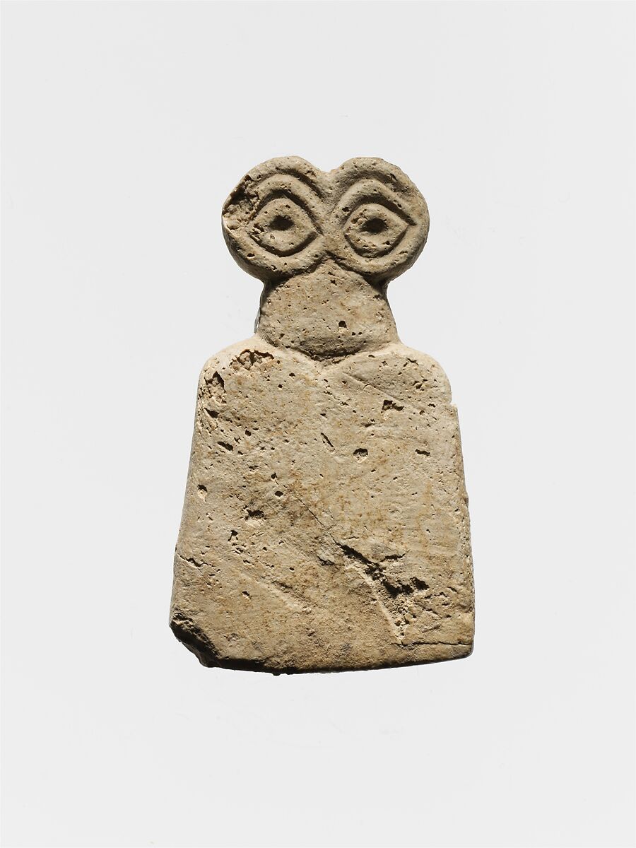 Eye idol, Gypsum alabaster 