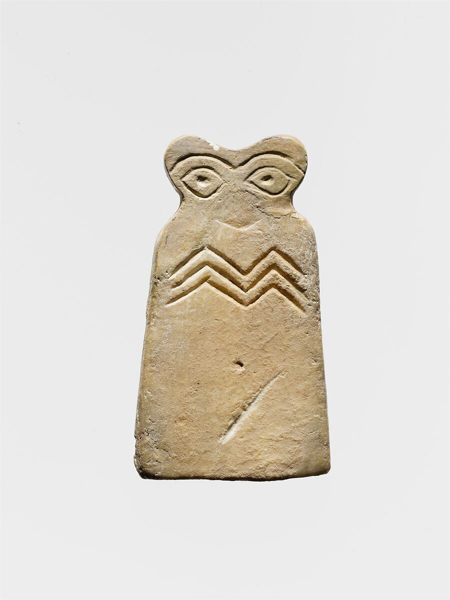 Eye idol, Gypsum alabaster 