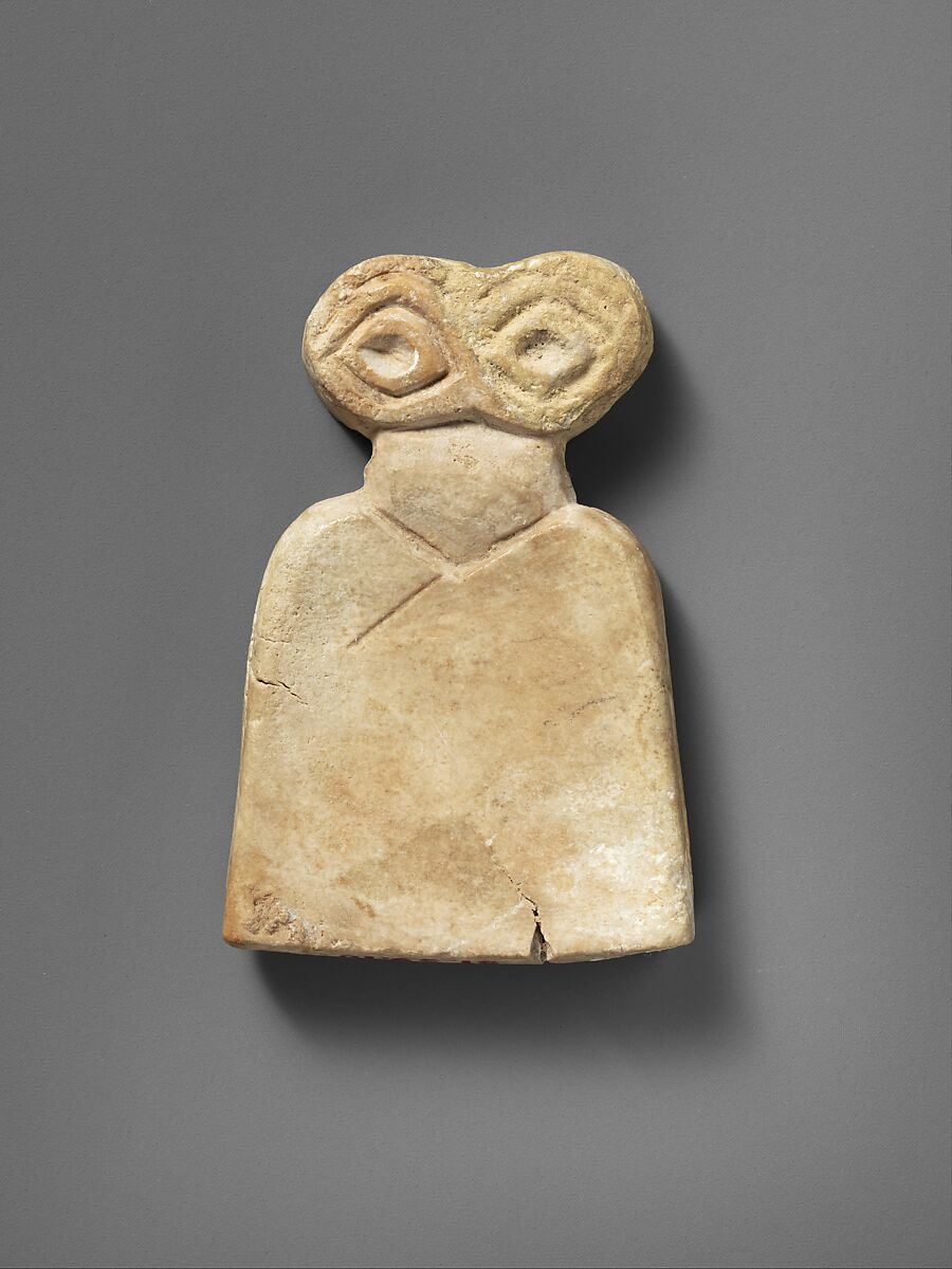 Eye idol, Gypsum alabaster 