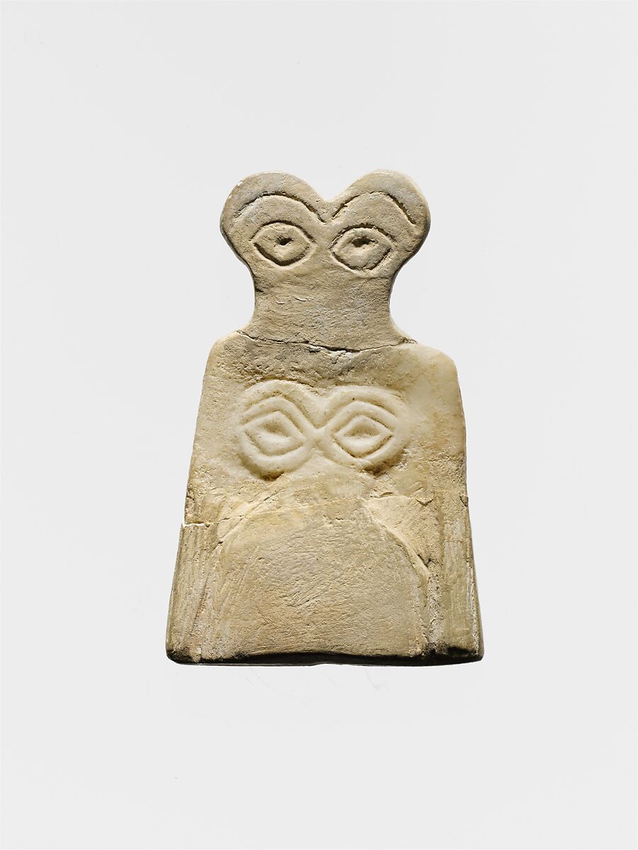 Eye idol, Gypsum alabaster 