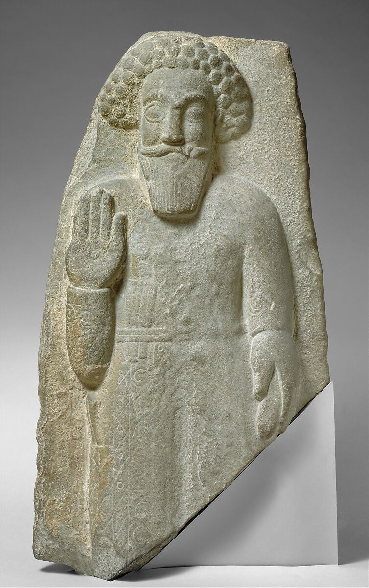 Standing man, Calcareous sandstone, Parthian 