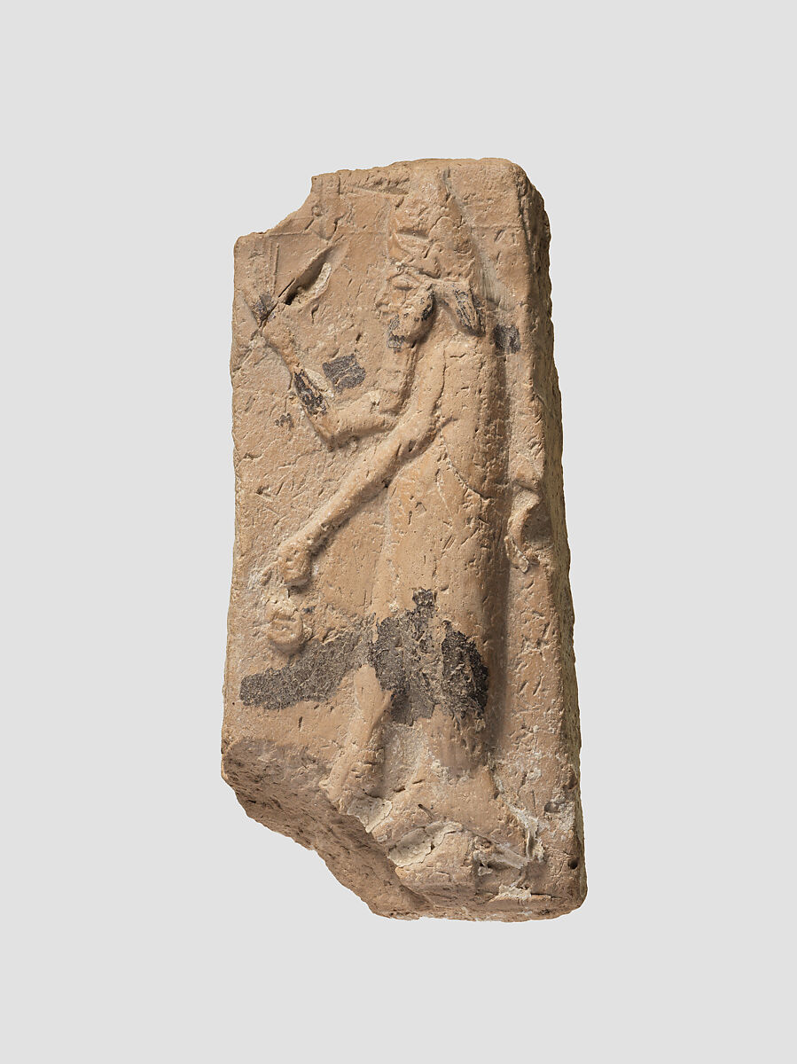 Relief plaque, Ceramic, bitumen, lime, Assyrian 