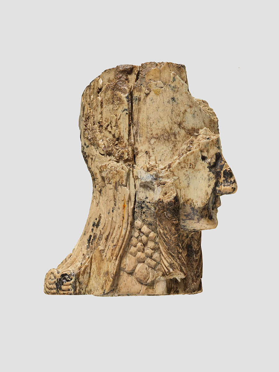 Head of a female figure, Ivory, Assyrian