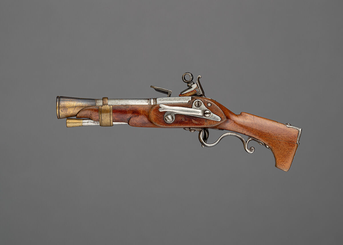 Model of a Miquelet Blunderbuss, Wood, steel, copper alloy (brass), Spanish