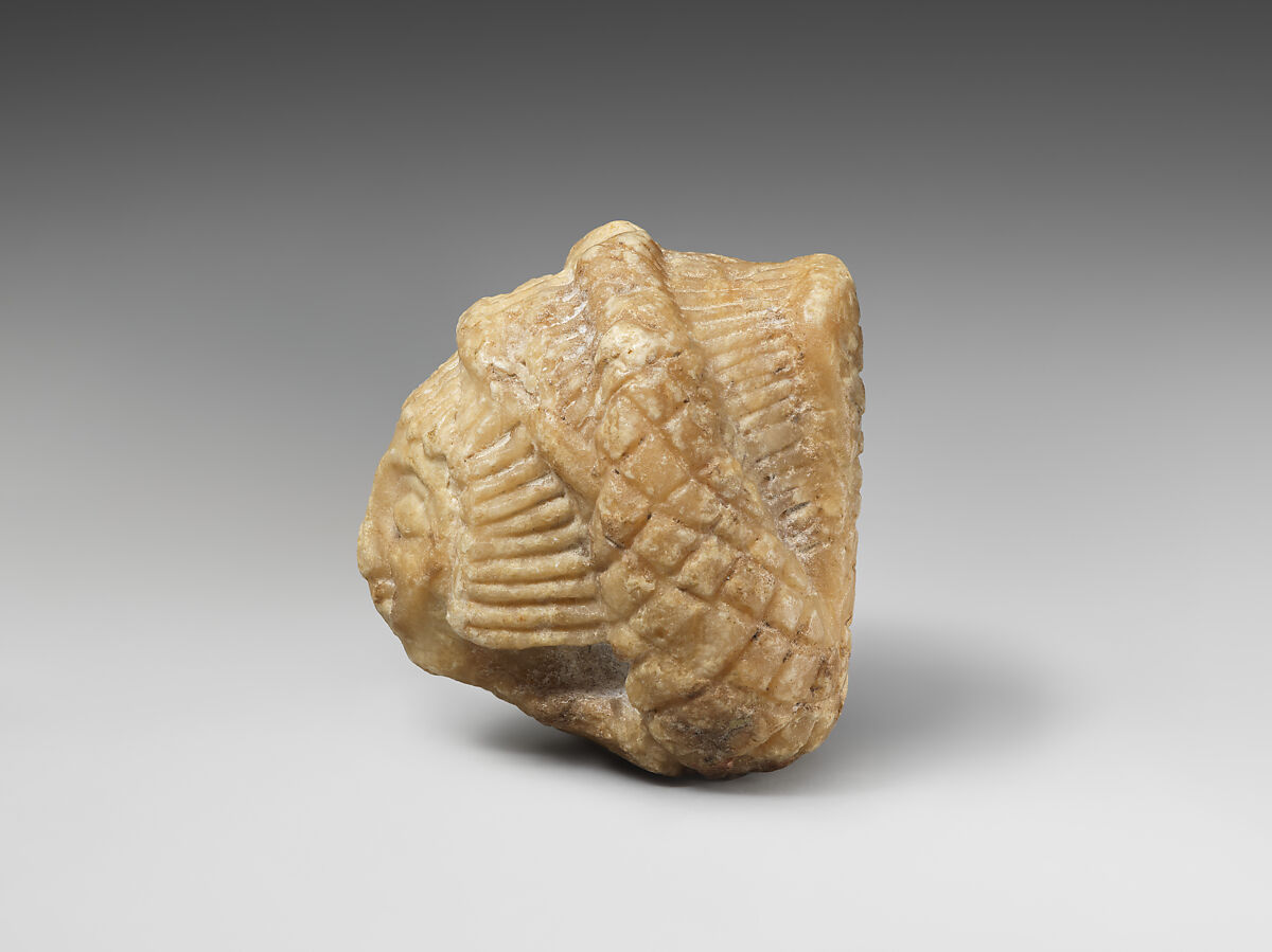 Female head, Gypsum alabaster, Sumerian