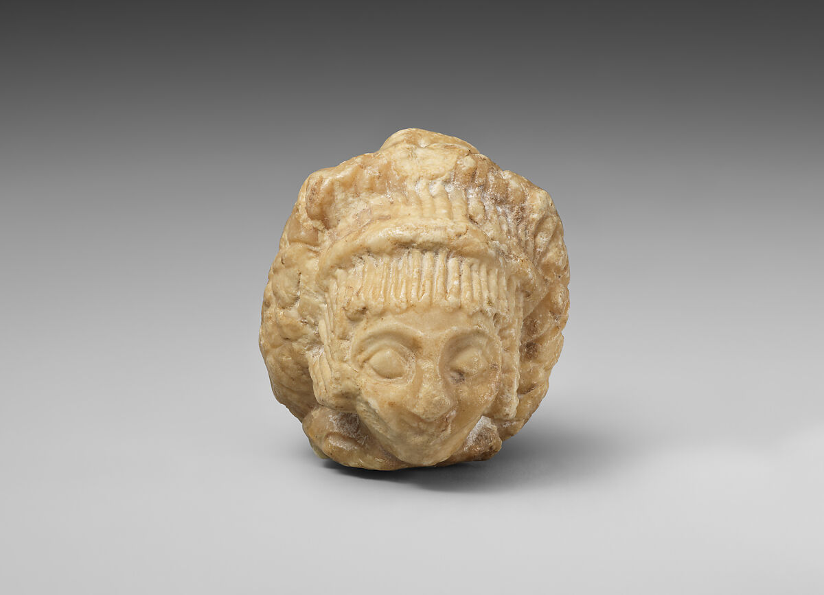Female head, Gypsum alabaster, Sumerian 