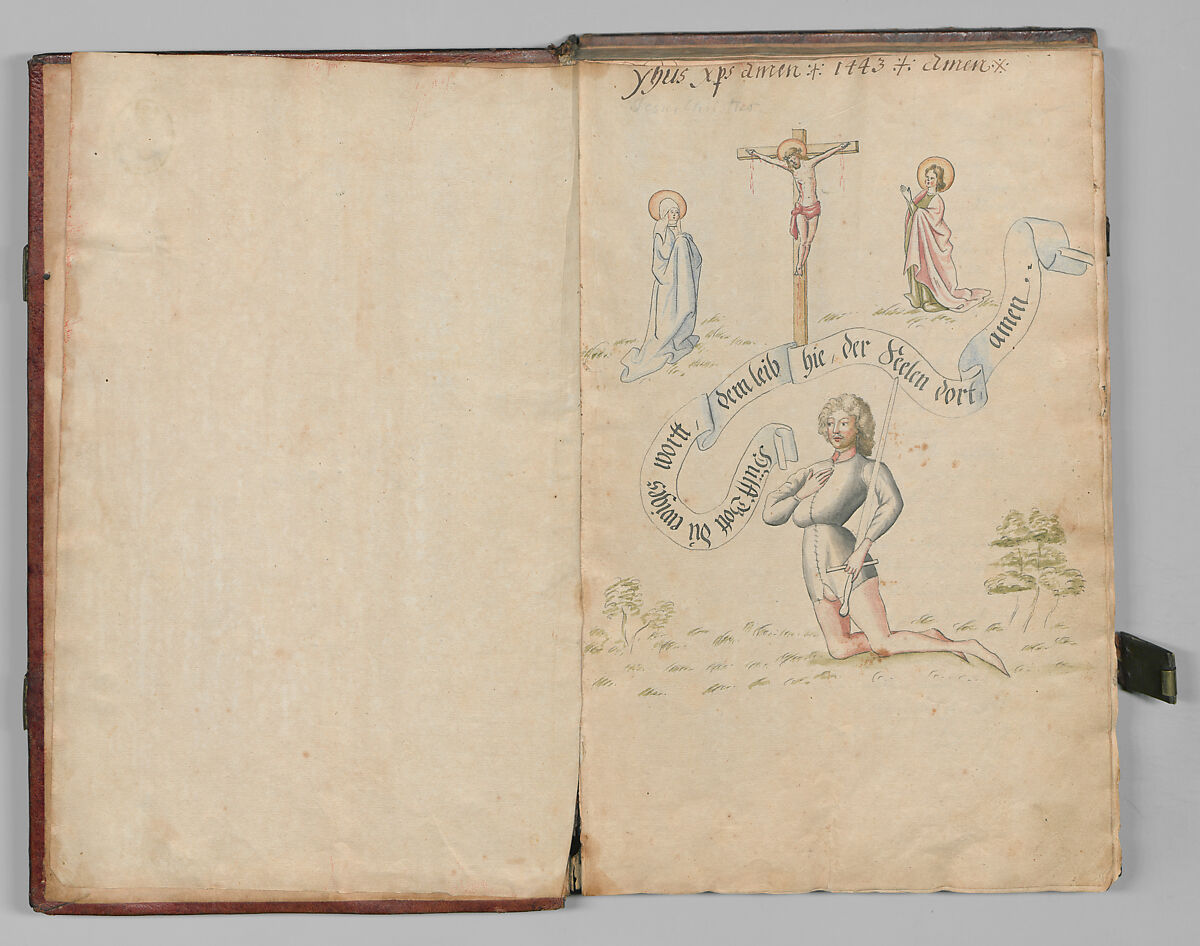 Fencing Book (Fechtbuch), Hans Talhoffer (German, recorded 1435–82), Leather, brass, German