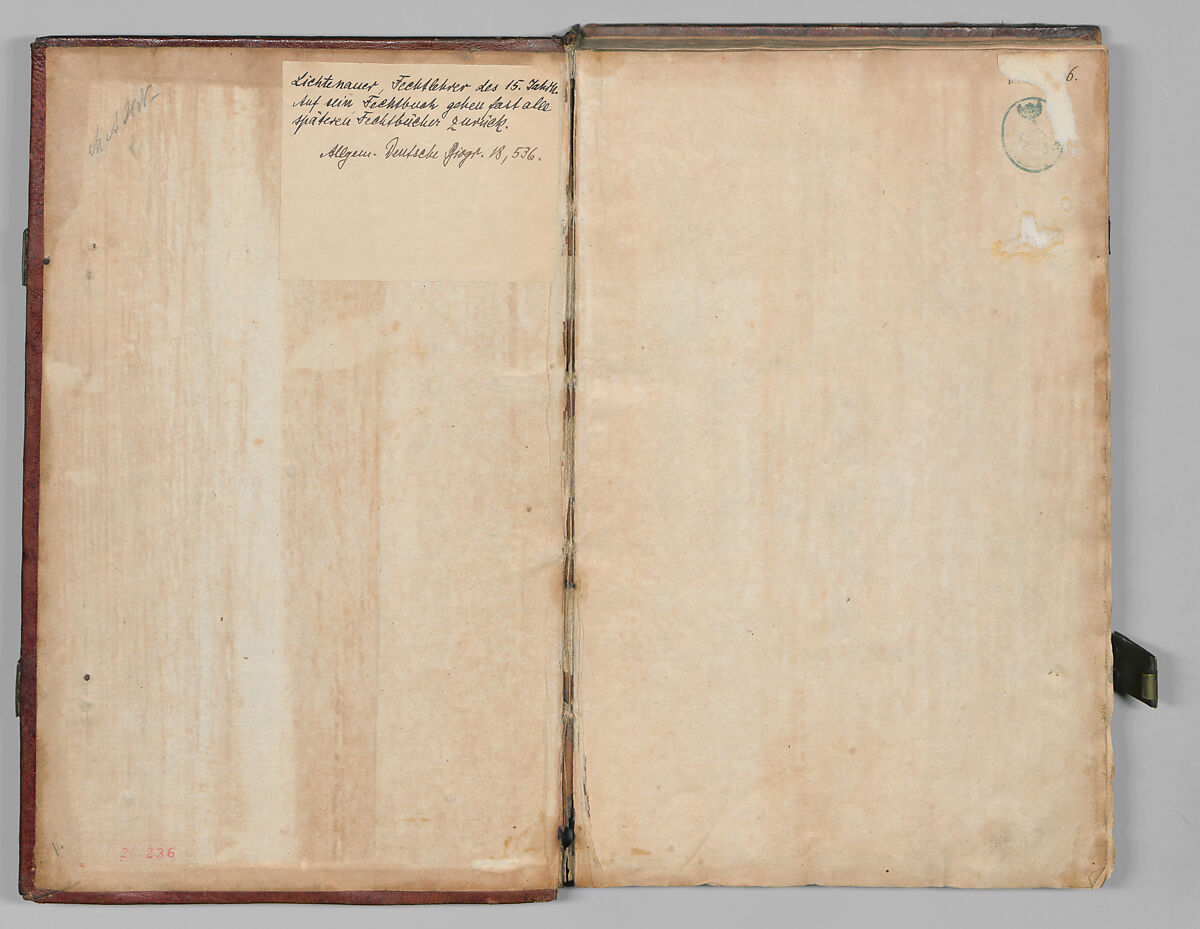 Fencing Book (Fechtbuch), Hans Talhoffer (German, recorded 1435–82), Leather, brass, German