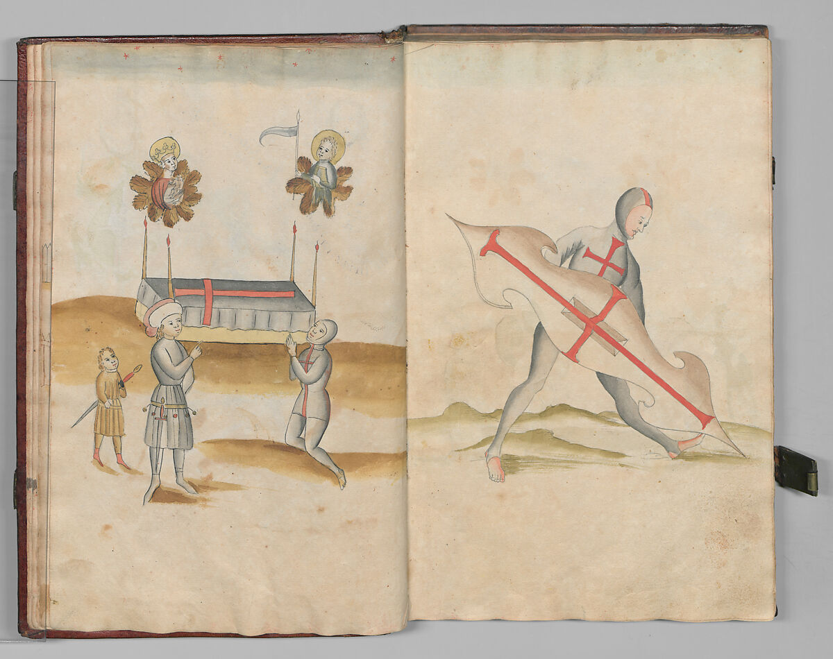 Fencing Book (Fechtbuch), Hans Talhoffer (German, recorded 1435–82), Leather, brass, German