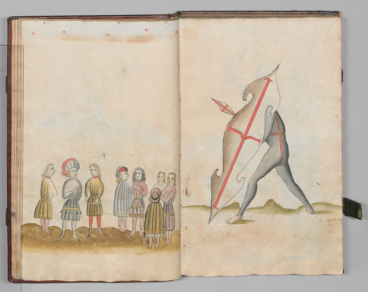 Fencing Book (Fechtbuch), Hans Talhoffer (German, recorded 1435–82), Leather, brass, German