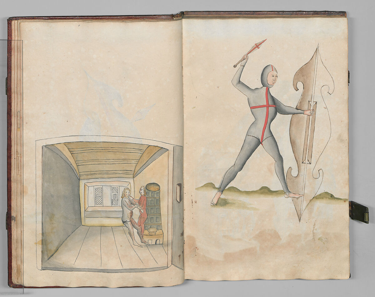 Fencing Book (Fechtbuch), Hans Talhoffer (German, recorded 1435–82), Leather, brass, German