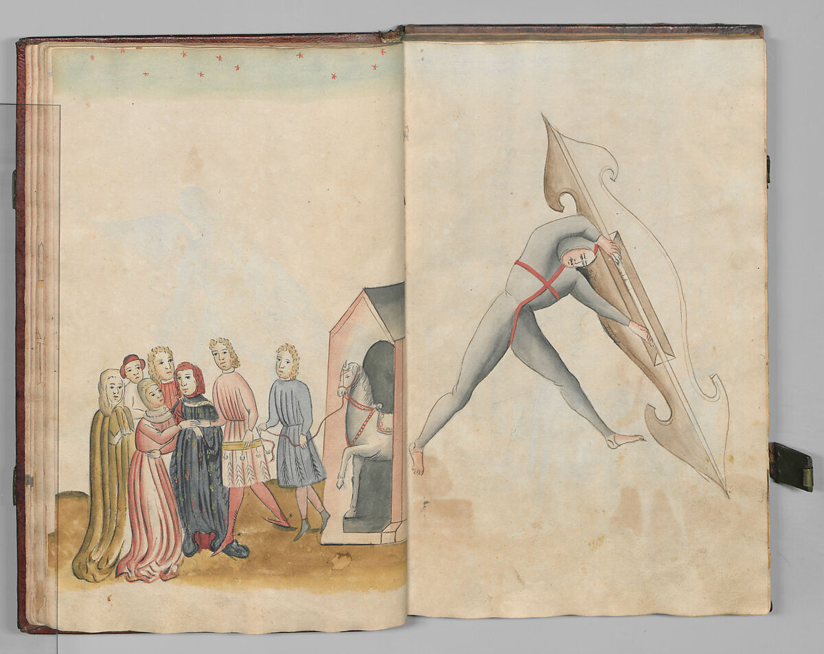 Fencing Book (Fechtbuch), Hans Talhoffer (German, recorded 1435–82), Leather, brass, German