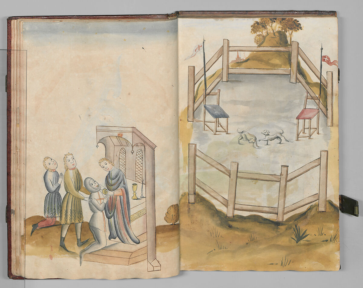 Fencing Book (Fechtbuch), Hans Talhoffer (German, recorded 1435–82), Leather, brass, German