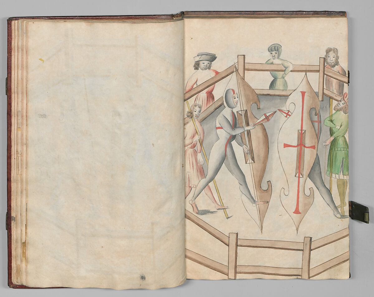 Fencing Book (Fechtbuch), Hans Talhoffer (German, recorded 1435–82), Leather, brass, German