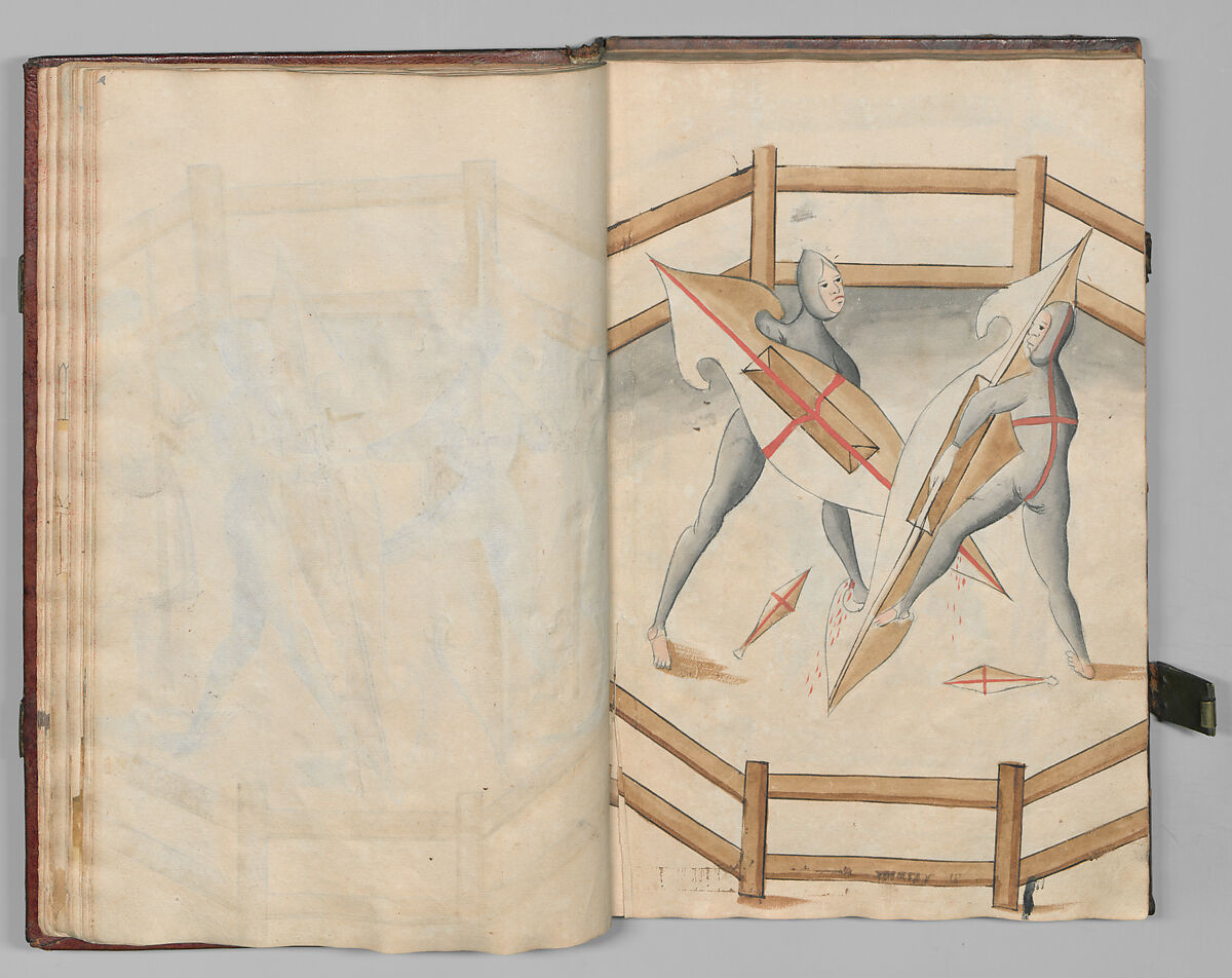 Fencing Book (Fechtbuch), Hans Talhoffer (German, recorded 1435–82), Leather, brass, German