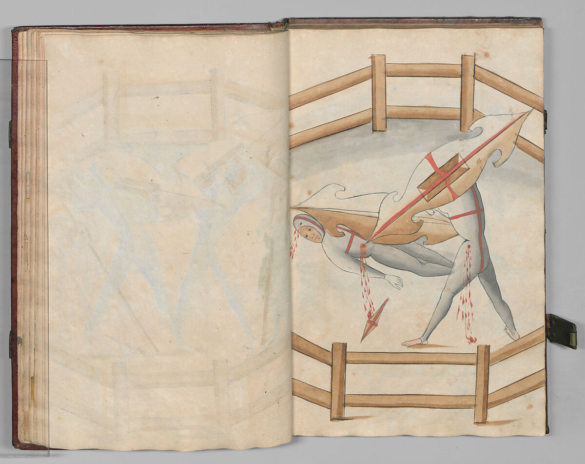 Fencing Book (Fechtbuch), Hans Talhoffer (German, recorded 1435–82), Leather, brass, German