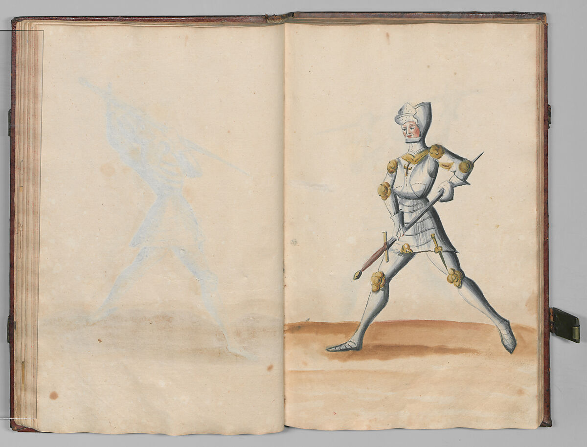 Fencing Book (Fechtbuch), Hans Talhoffer (German, recorded 1435–82), Leather, brass, German