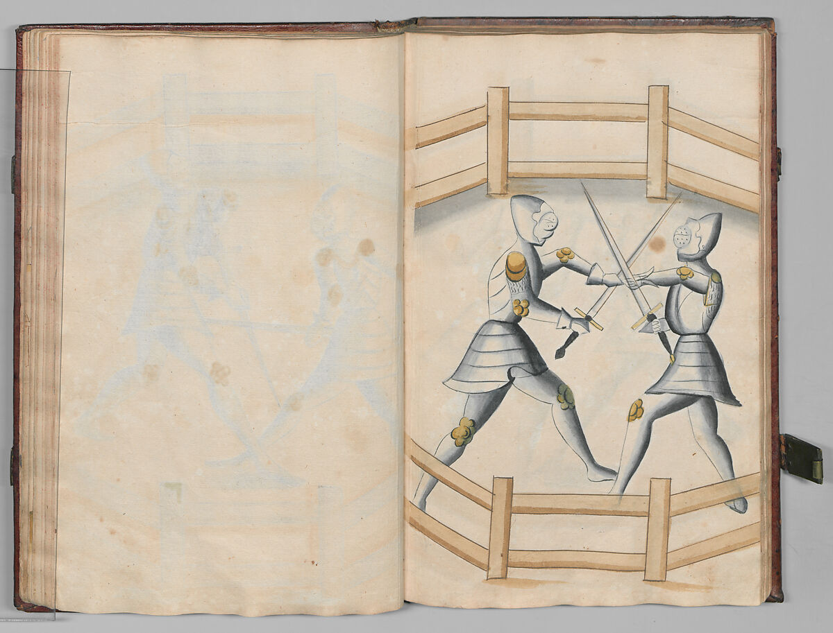 Fencing Book (Fechtbuch), Hans Talhoffer (German, recorded 1435–82), Leather, brass, German