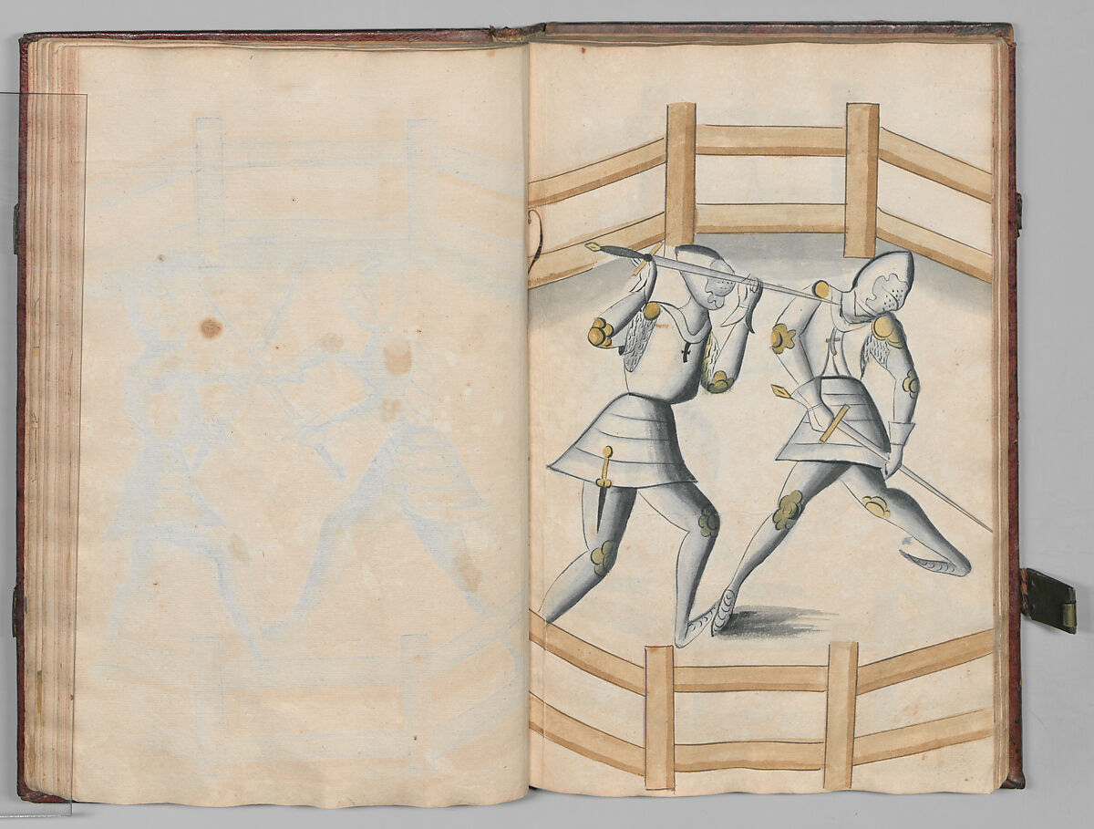 Fencing Book (Fechtbuch), Hans Talhoffer (German, recorded 1435–82), Leather, brass, German