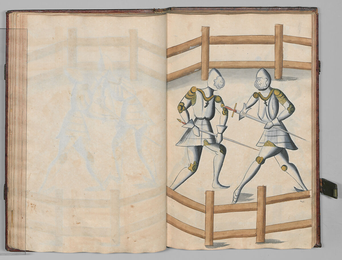 Fencing Book (Fechtbuch), Hans Talhoffer (German, recorded 1435–82), Leather, brass, German
