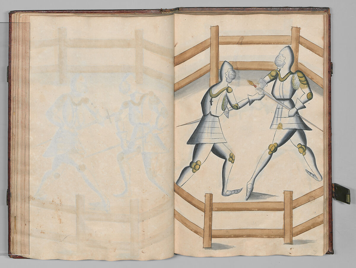Fencing Book (Fechtbuch), Hans Talhoffer (German, recorded 1435–82), Leather, brass, German