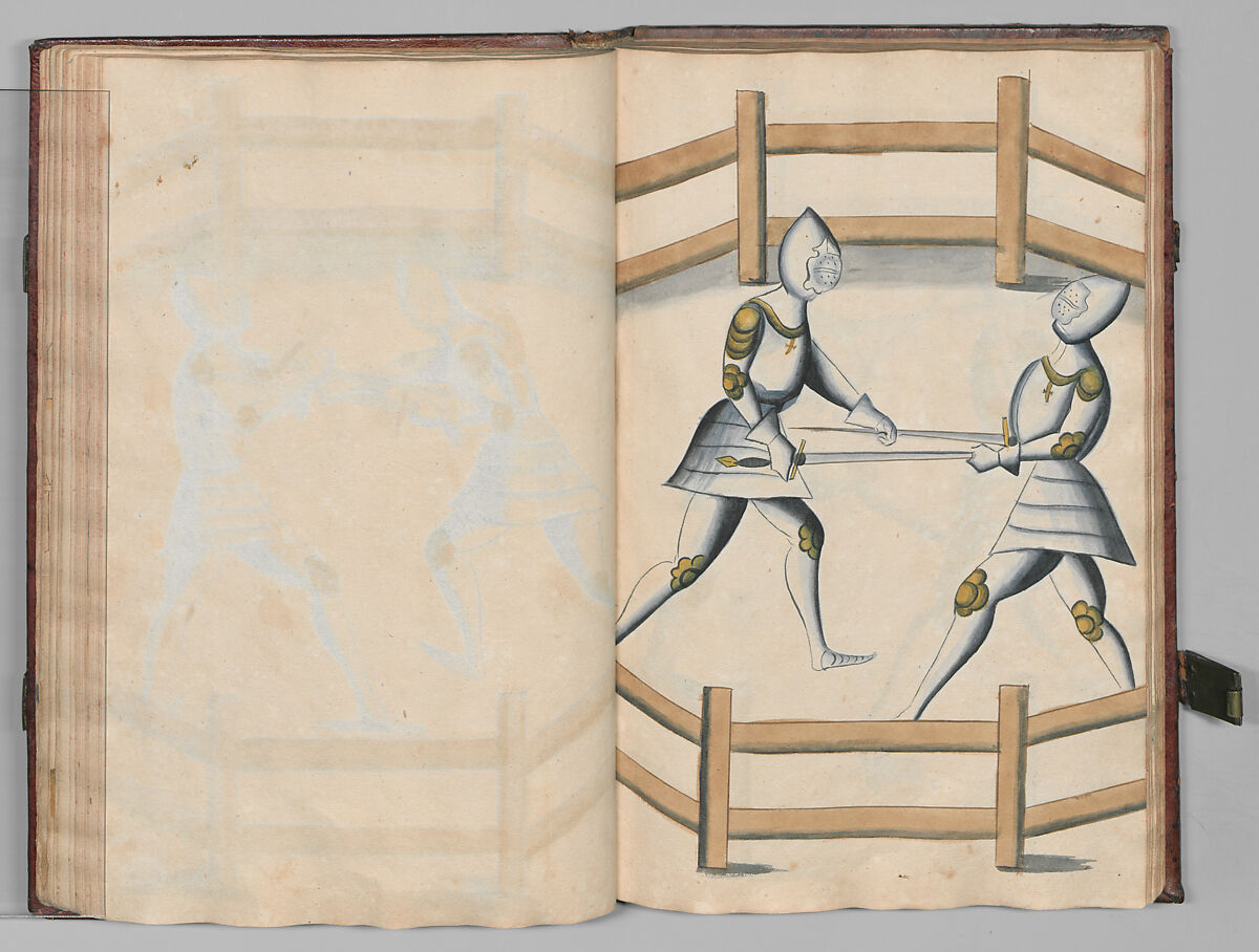 Fencing Book (Fechtbuch), Hans Talhoffer (German, recorded 1435–82), Leather, brass, German