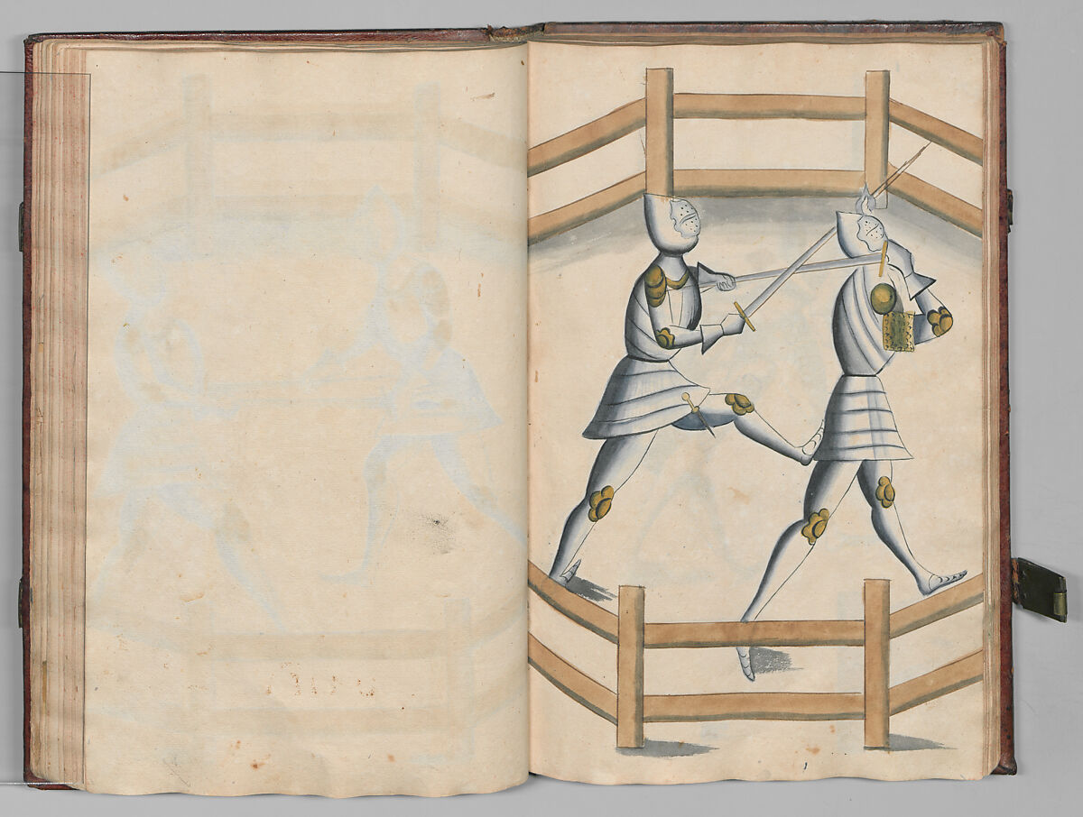 Fencing Book (Fechtbuch), Hans Talhoffer (German, recorded 1435–82), Leather, brass, German