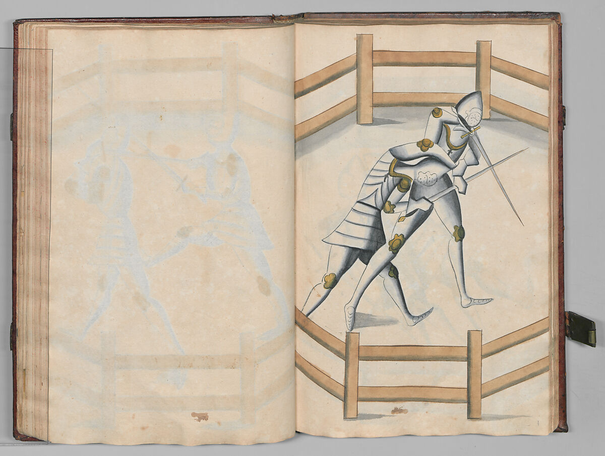 Fencing Book (Fechtbuch), Hans Talhoffer (German, recorded 1435–82), Leather, brass, German