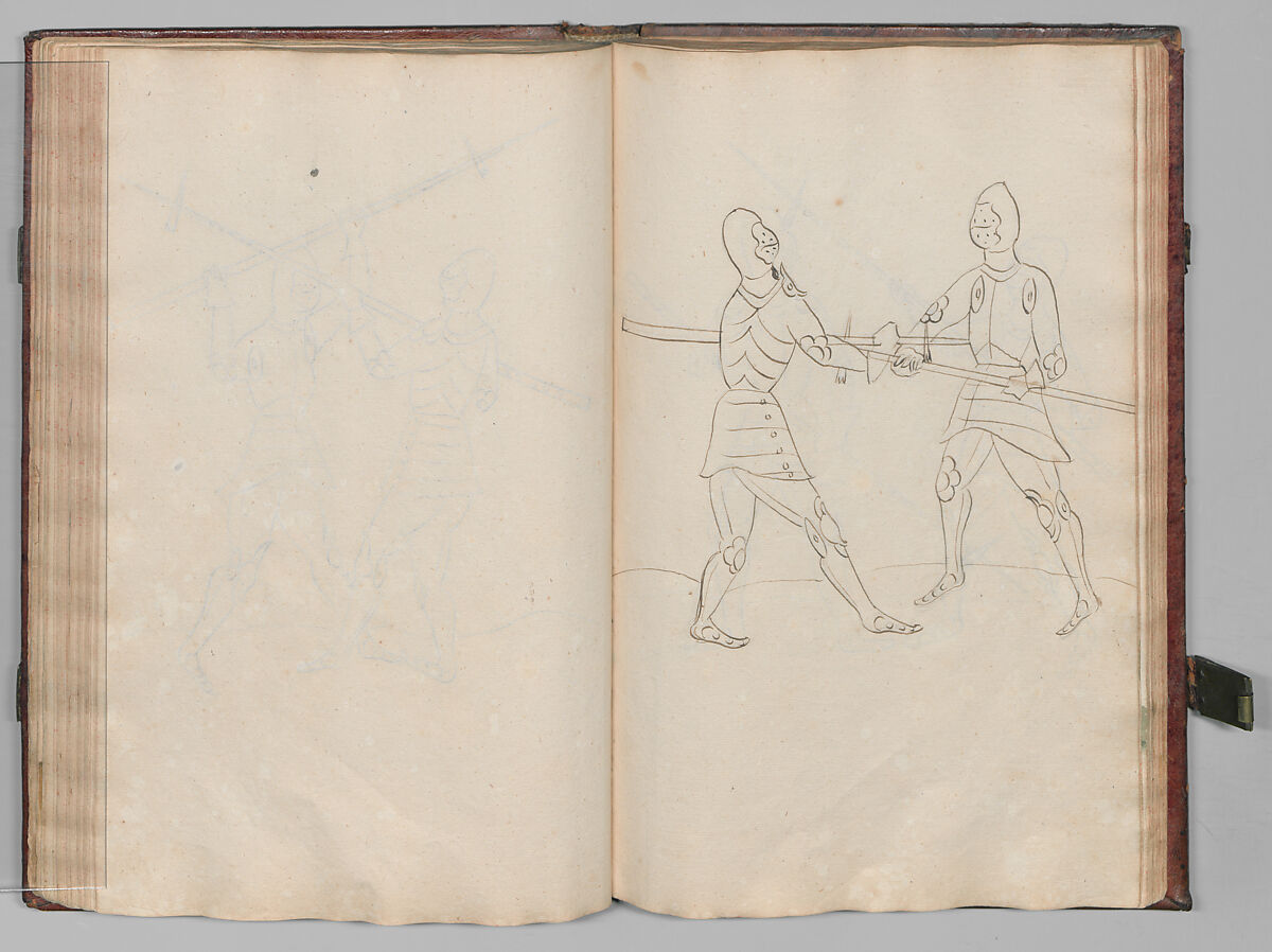 Fencing Book (Fechtbuch), Hans Talhoffer (German, recorded 1435–82), Leather, brass, German