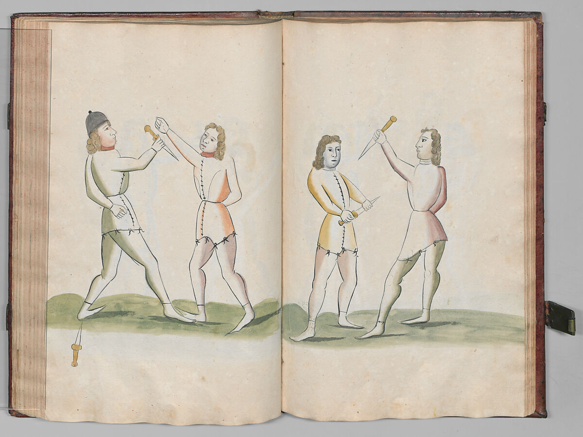Fencing Book (Fechtbuch), Hans Talhoffer (German, recorded 1435–82), Leather, brass, German
