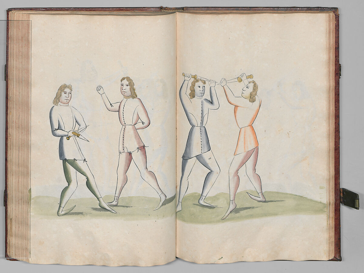 Fencing Book (Fechtbuch), Hans Talhoffer (German, recorded 1435–82), Leather, brass, German
