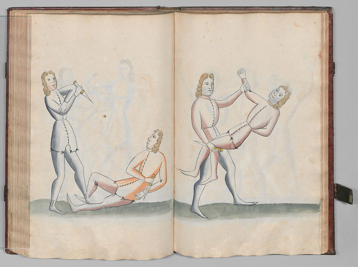 Fencing Book (Fechtbuch), Hans Talhoffer (German, recorded 1435–82), Leather, brass, German
