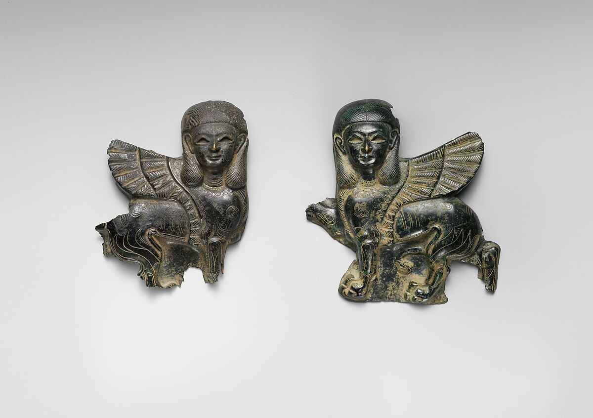 Plaque in the form of a sphinx, Bronze