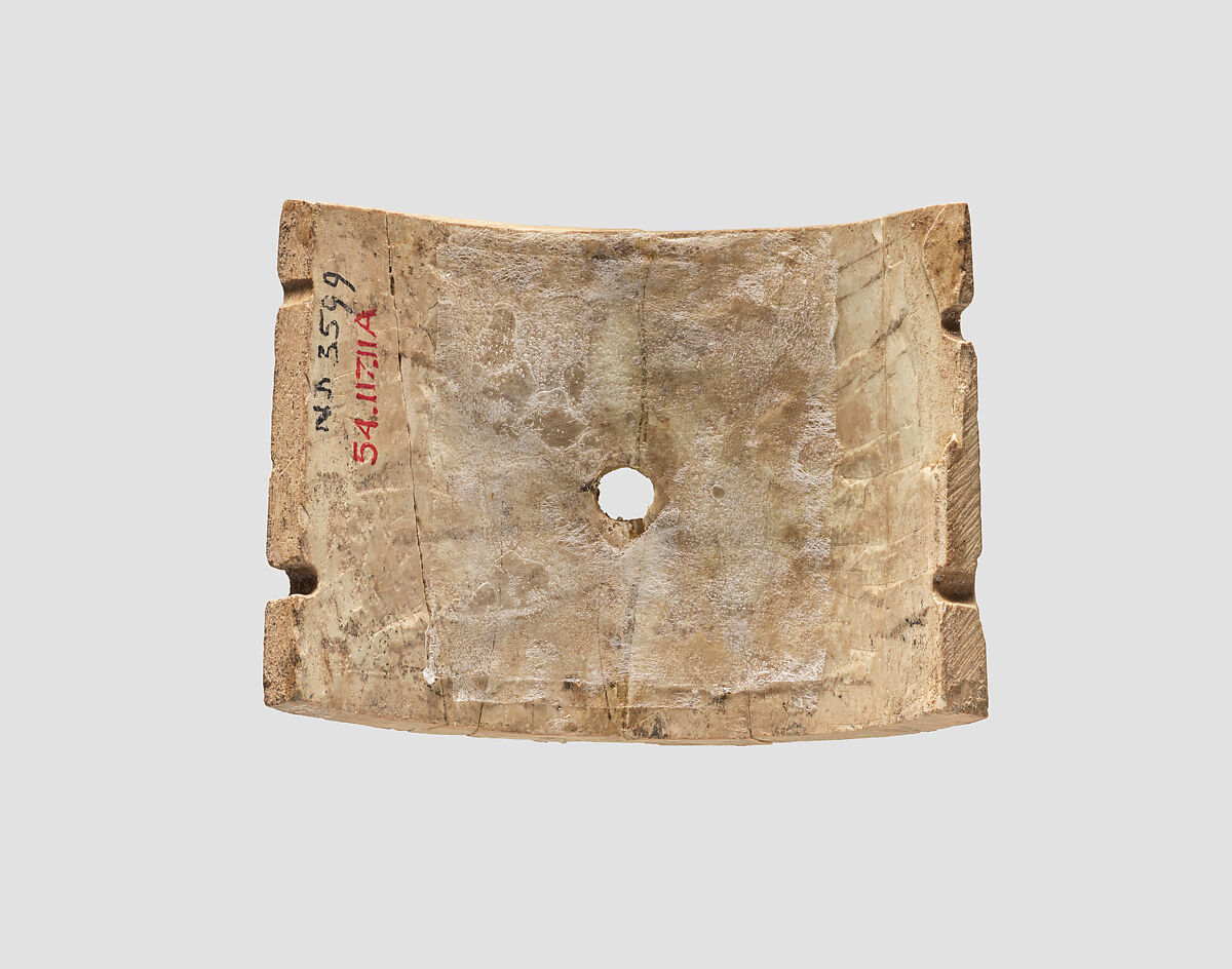 Incised cosmetic box fragments with a warrior and four women, Ivory, Assyrian