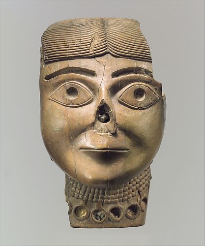 Head of a female or goddess wearing a necklace