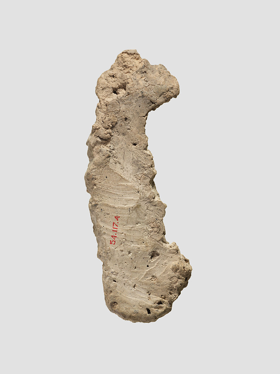 Mud impression of ivory handle 54.117.3, Mud, Assyrian