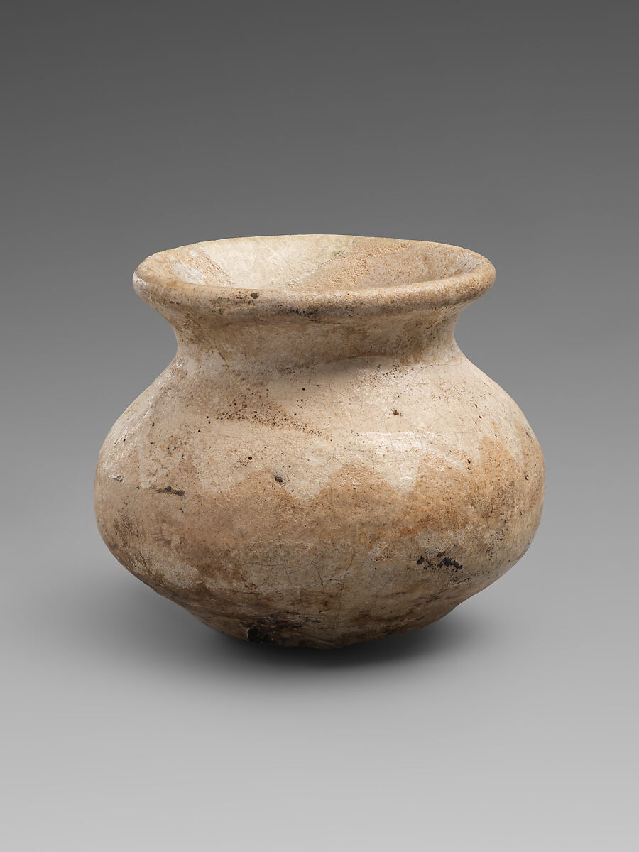 Jar with geometric decoration, Glazed ceramic, Assyrian