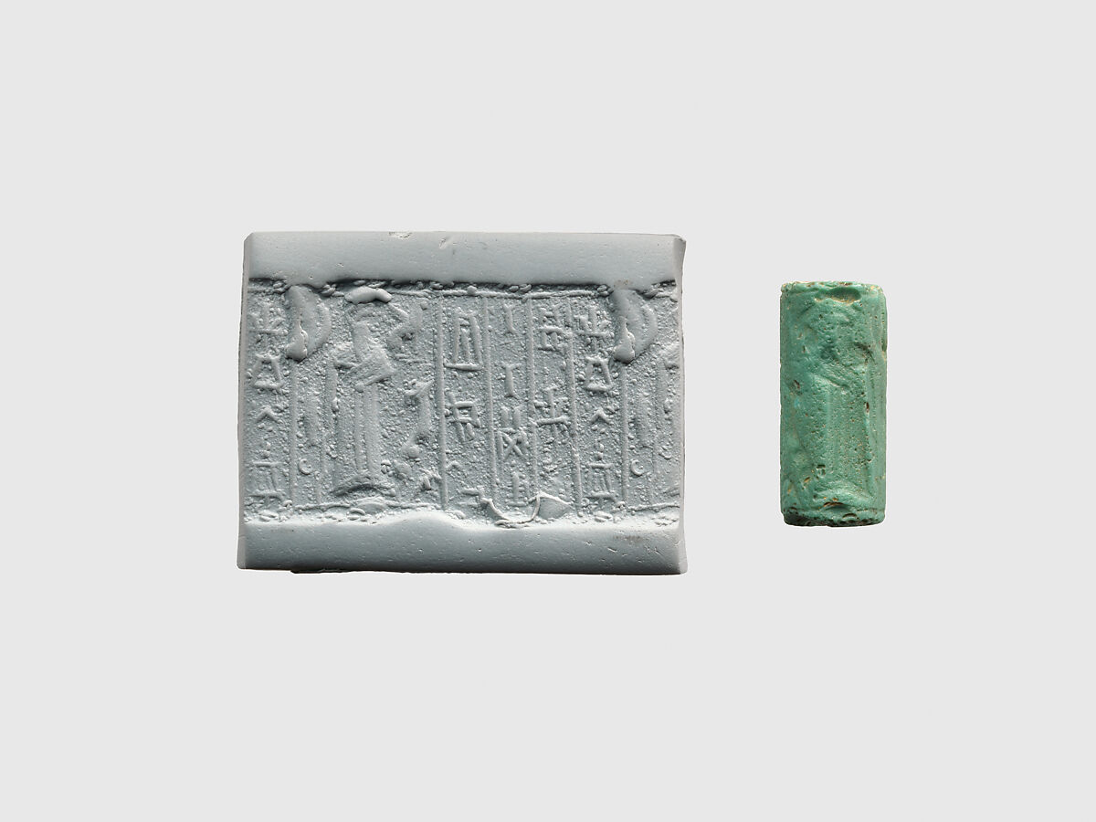 Cylinder seal, Faience, Kassite 