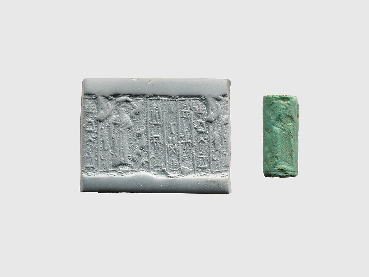 Cylinder seal, Faience, Kassite